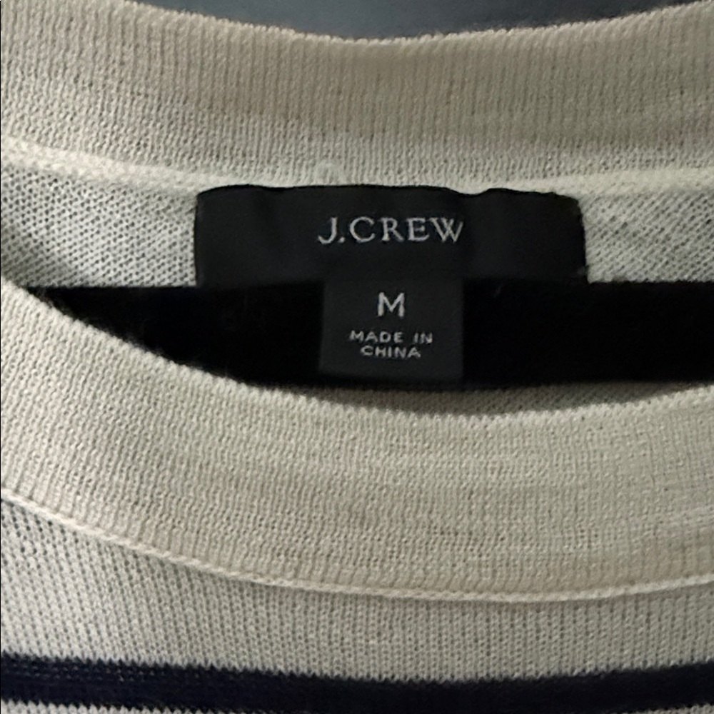 J.Crew Cream and Navy Striped Knit - Picture 2 of 3